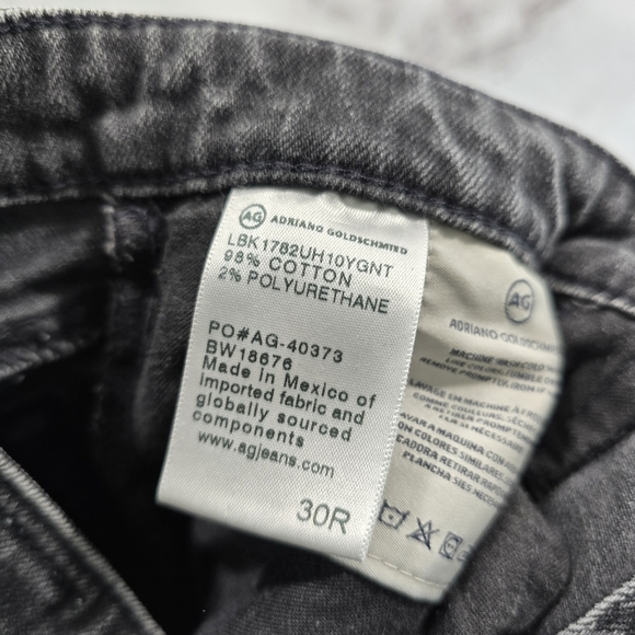 AG Adriano Goldschmied Jean Women 30 Black Gray Isabelle Button Exposed Frayed - Picture 9 of 13